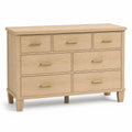 Wooden Dresser 7-Drawer Oak Veneer Light Brown 120cm x 45cm x 80cm