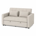 Linen Fabric Sleeper Sofa Bed Pull-Out 2-Seater
