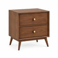 Wooden Nightstand with 2 Drawers