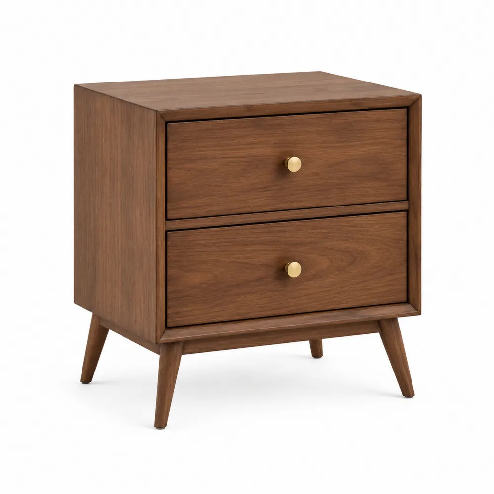 Wooden Nightstand with 2 Drawers