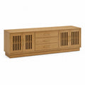 Oak Veneer TV Stand with Metal Handles 180cm