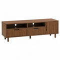 Wood TV Stand with Shelves and Cabinet Brown 150x40x50 cm