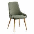 Dining Chair with Solid Wood Legs Green Upholstered Seat
