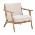Accent Chair Solid Wood Polyester Fabric Beige 75cm x 80cm x 70cm
