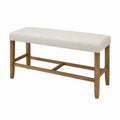 Wood Upholstered Bench Beige 120cm