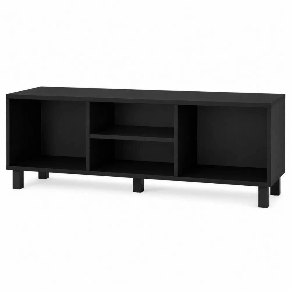 Black MDF TV Stand with Open Shelves 150cm x 40cm x 50cm