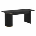Black MDF Desk with Gold Accents 160cm