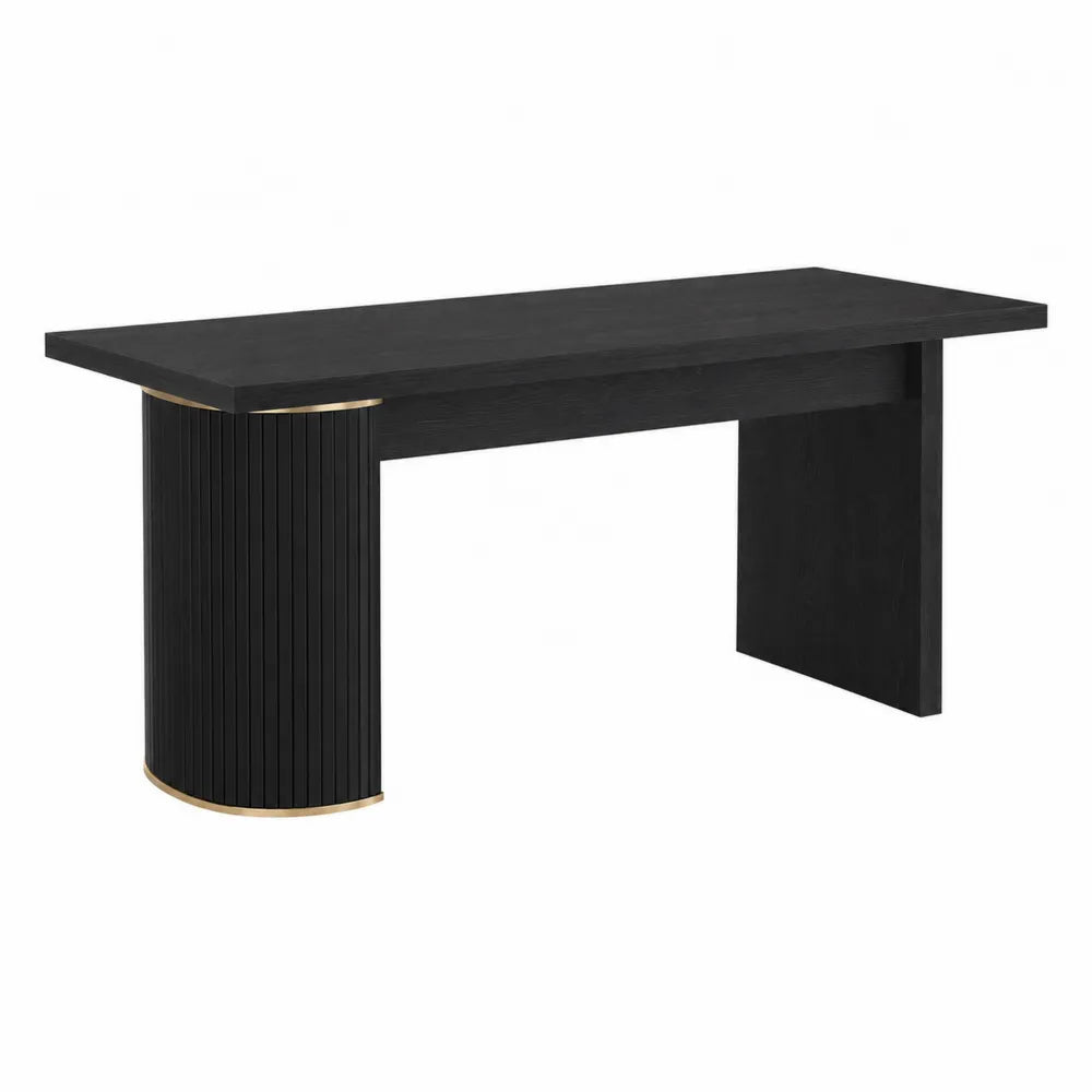 Black MDF Desk with Gold Accents 160cm
