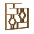 Wood Bookcase with Hexagonal Shelves 120cm x 30cm x 120cm