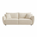 Beige Fabric Sofa 3-Seater with Cushions