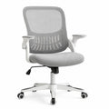 Mesh Back Ergonomic Office Chair with Adjustable Height, Armrests, and Wheels Light Grey