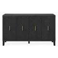 Black Wood Sideboard with Brass Handles 80cm x 150cm x 40cm