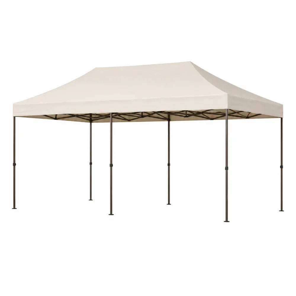 Steel Frame Gazebo with Polyester Canopy 300cm x 600cm Beige