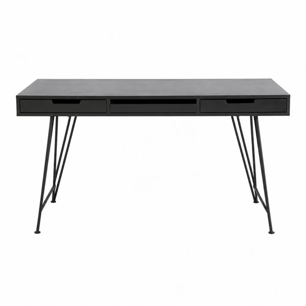 Rectangular Metal and MDF Desk Black 120x60x75 cm