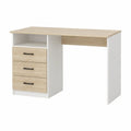 Rectangular Wood Desk with 3 Drawers and White Finish 120x60x75cm