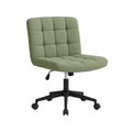 Green Polyester Office Chair with Adjustable Height and Casters