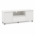 White MDF TV Stand with Shelves and Drawer
