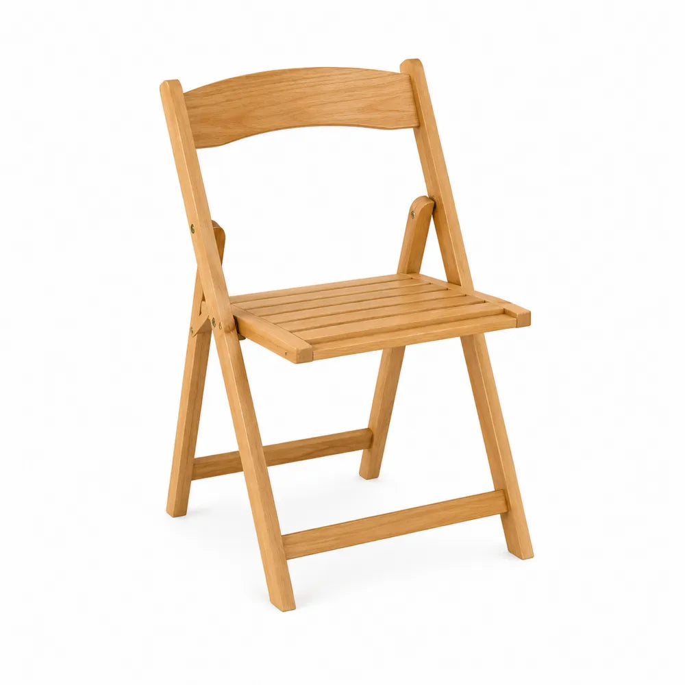 Wooden Folding Dining Chair Solid Oak 80cm Height