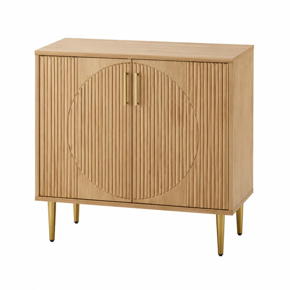 Sideboard Buffet with MDF and Bamboo Construction in Natural Finish